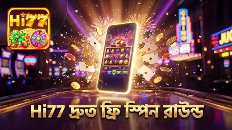Hi77-এর ফ্রি স্পিন রাউন্ড দ্রুত ও সুবিধাজনক খেলার অভিজ্ঞতা দেয়।