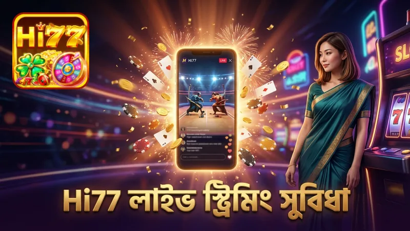 Hi77 অ্যাপের মাধ্যমে লাইভ স্ট্রিমিং ও বিশ্লেষণ সুবিধা পাওয়া যায়।