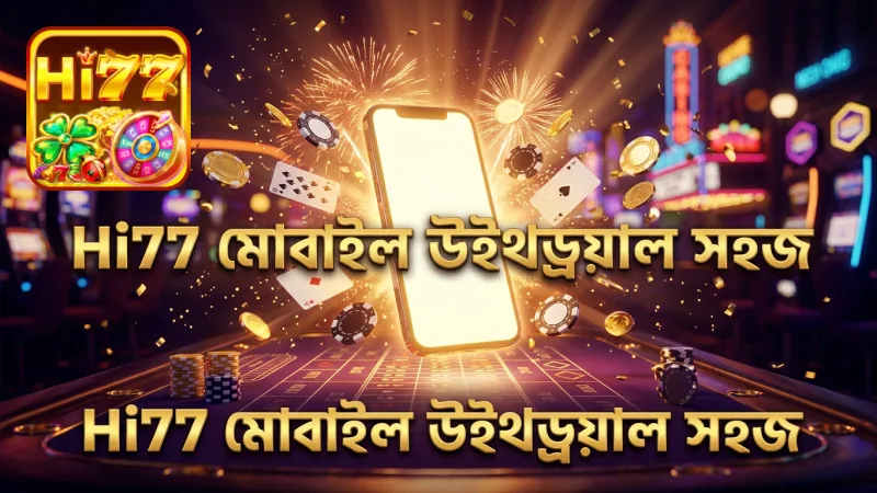 Hi77 উইথড্রয়ালে মোবাইল থেকে সহজ ধাপে টাকা উত্তোলন।